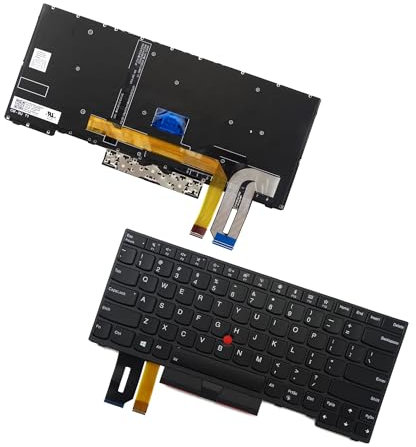 Ersatz-Tastatur mit Hintergrundbeleuchtung für Lenovo ThinkPad E480 E485 T480S T490 T495 L380 L390 L480 E490 E495 R480 R490 S2 3. Generation S2 4. Generation (US-Englisch, Hintergrundbeleuchtung)