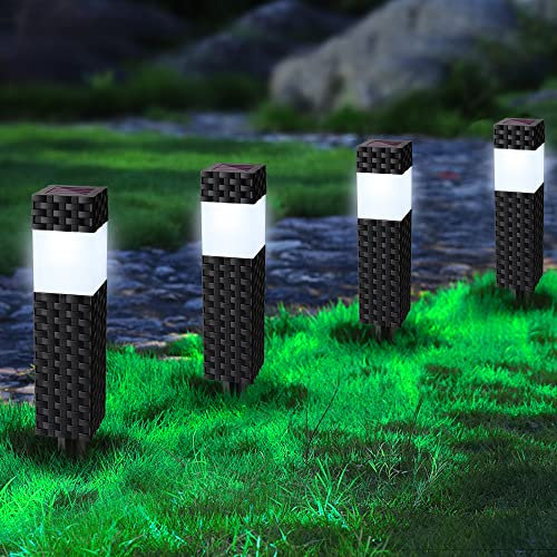 Joomer Luces Solares LED Exterior Jardin, 8 Paquete IP65 Impermeable Lámpara LED Luz Solar Exterior, Lamparas solares Jardín para Iluminación de Caminos, Patio,Terreza y Camping, Blanco Frío