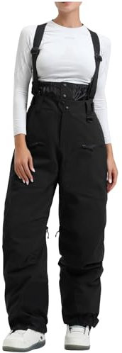 FUPODD Skihose Damen Wasserdicht Schneehose Hosenträgerhose Winddichte Outdoorhose Snowboardhose Softshellhose Warme Gefütterte Skilanglaufhose Frauen Thermohose Wanderhose Warm Latzhose Ski Pant