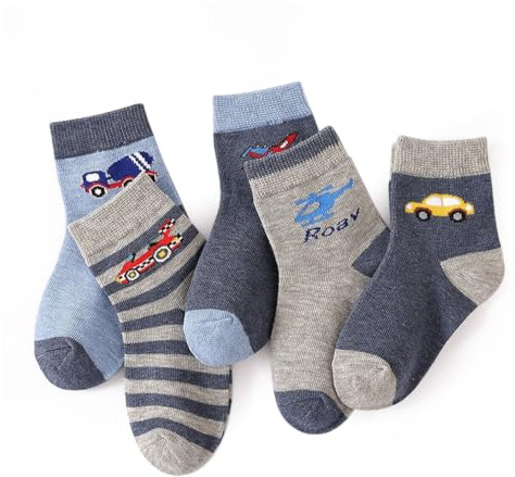 axy Kinder Socken 5 Paar Multipack Jungen Mädchen Kindersocken Kleinkinder Kids Strümpfe Dinos Auto