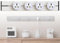 Genérico Regleta De Enchufes, Regleta De Enchufes De Pared 8000W, Riel De Enchufes con 2-5 Enchufes Universales, Extensión Multienchufe, para Cocina, Sala De Estar(White,60cm)