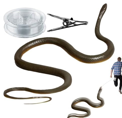 Blague de serpent avec clip de chaîne | Faux jouet de bâillon de serpent pour des tours amusants | Serpent réaliste sur une corde pour les fous de golf, jouet hilarant pour adultes et , Sor