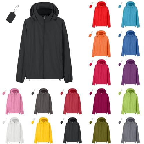 Faltbare Regenjacke Herren Ultraleicht Mit Tasche 2xl Schwarz Wasserdicht Atmungsaktiv Outdoorjacke Mit Kapuze Leichte Freizeitjacke Fahrrad Windbreaker Funktionsjacke Für Wandern Reisen Xxxl Xl Grün