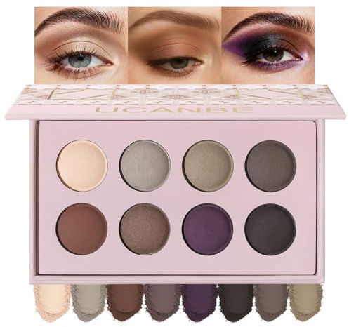 UCANBE Nude Lidschatten Palette 8 Farben(01 Matte Edition) | Eyeshadow Palette Rauchige,Matte Lidschatten Hoher Pigmentierung,Geschmeidig Gut Verblendbar