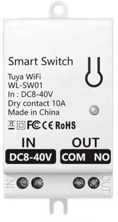 Bortivier Modulo Interruttore A Contatto Pulito Tuya Smart WiFi 10A Relè Interruttore DIY Universale per La Casa Funziona con Smart Life DC 8-40 V