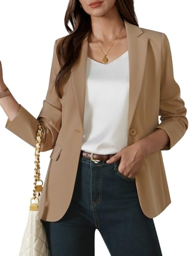 QUELDRA Women's Blazer Suit Jacket Business Casual Blazer Long Sleeve | Work Office Blazer,Suit Jackets,One Button,Notched Lapel Blazer