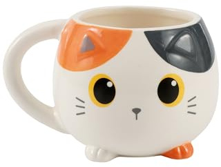 I-TOTAL® - Tazza in Ceramica Chunky, Tazza per Tè o Caffè 410 ml (ORANGE CAT)
