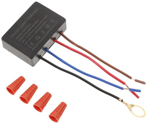 GAROZATION Interrupteur Tactile pour Lampe de Chevet LED Dimmable 4 Niveaux de Luminosité en Plastique Capuchons de Câblage pour Contrôle Pratique
