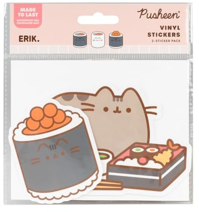 Grupo Erik Pusheen Cat Sticker Aufkleber Merch Fanartikel | Aufkleber Set Erwachsene und Kinder Geschenke - Abziehbild Wasserabweisende und Wiederverwendbare Kawaii Pusheen Fanartikel