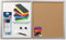 Herlitz 10685394 Pinnwand und Magnettafel, 40x60cm mit Holzrahmen, silber/Kombi-Set (inkl. Marker, Löscher & Nadeln)
