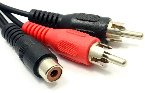 kenable Single Phono Socket to 2x RCA Phono Plugs Adapter Lead Splitter Cable