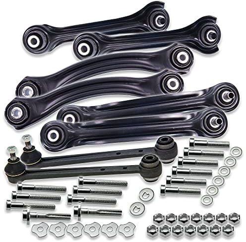 ATEC Germany Querlenkerset 2x Querlenker Hinterachse hinten unten vorne, 2x Querlenker Hinterachse hinten oben vorne, 2x Sturzstrebe, 2x Spurstange Hinterachse + Anbaumaterial