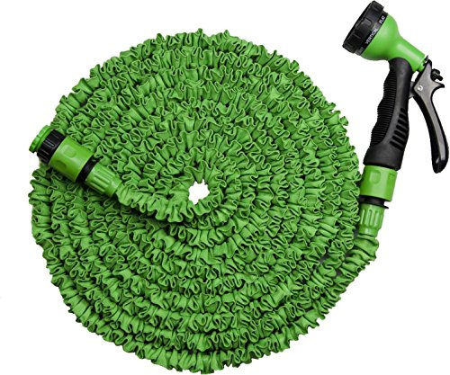 MAGIC FleXx Flexibler Gartenschlauch, 5 > 15 Meter, Green, 8 in 1 Düse mit Feststellfunktion