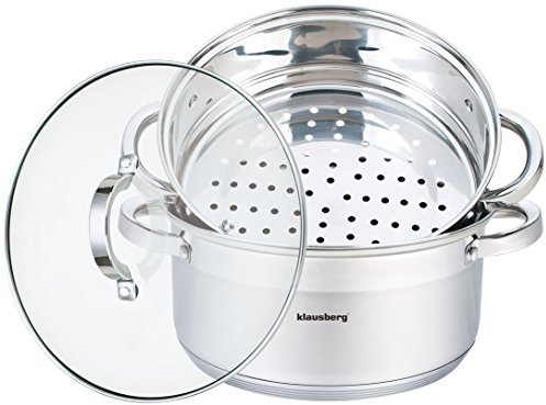 Dampfgarer, Stahl, 3er Set Ø18cm Klausberg