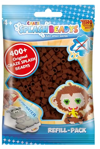 CRAZE SPLASH BEADYS Refill-Pack Ersatzperlen braun brown Perlen zum Stecken Bügelperlen ohne Bügeln 11720