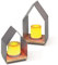 Batterie DekoleuchtenLENI Set - 5 Std. Timerbetrieb oder Dauerlicht - Kunststoffkerze mit Flackerlicht - (LxBxH):12x12x18cm & 15x15x30cm - Stimmungslampe Dekolampe Batterieleuchte - esotec 202005