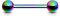viva-adorno Universal Barbell Piercing Stab Zungenpiercing Brustpiercing Intimpiercing Stecker Hantel Edelstahl beschichtet Z310Z, 1,6x16x5mm, regenbogen