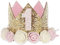 Voarge 1 Jahr Geburtstag Baby Krone, Geburtstag Krone Baby Geburtstagskrone Haarband Haarschmuck, Haarschmuck Stirnband Haarband Für Babys, Rosa