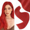 Easyouth Extensions Tape in Echthaar Rot Echthaar Extensions Tape Rot Haarverlängerungen Extensions Tape Remy Menschenhaar Glatt #Red 45 cm 25g 10pcs