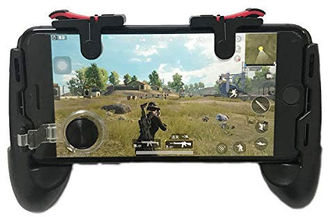 KONGXICSEE 4 in 1 D9 Mangia il pollo for assistere i gamepad Gamepad della impugnatura di sopravvivenza di Jedi Survival Stimulation, for iPhone, Galaxy, Sony, HTC, LG, Huawei, Xiaomi, Tablet Pad Butt
