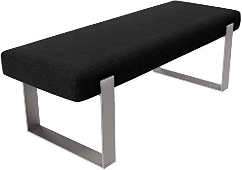 Vant Gepolstert Schlafzimmer Bett Bank - Wohnzimmer & Salon Ottomane - 158 kg Gewicht Kapazität (Weben Stahl Schwarz)