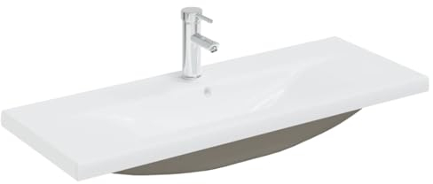 vidaXL Lavabo da Incasso con Rubinetto 101x39x18 cm in Ceramica Bianco