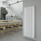 White Vertical Radiator 1600x590mm Oval Double Panel Bathroom Column Designer Radiator Central Heating