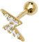Old English Jewellers 9ct Gold Earring Stud - CZ Lightning Bolt - Helix/Cartilage