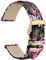 WOCCI 18mm Leather Watch Strap for Women with Floral Print, Quick Release Band, Gold Buckle (Fuchsia Peony)