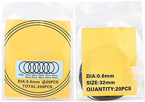 Uhrenrückseitendichtungen, 200 Stück O-Ring Wasserdichte Gummidichtungen Uhren-O-Ringe Dichtungen Uhrenrückseitendichtungen Reparaturwerkzeug Gummi-O-Ring-Sortiment-Kits(0,6 mm wasserdichter Ring)