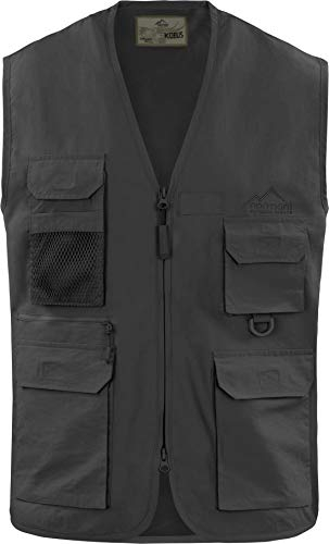 normani Sommerweste Outdoorweste Anglerweste Safariweste Freizeitweste Alltagsweste mit atmungsaktivem Sonnenschutz UVP-50+ (XS - 5XL) Farbe Dunkelgrau Größe L