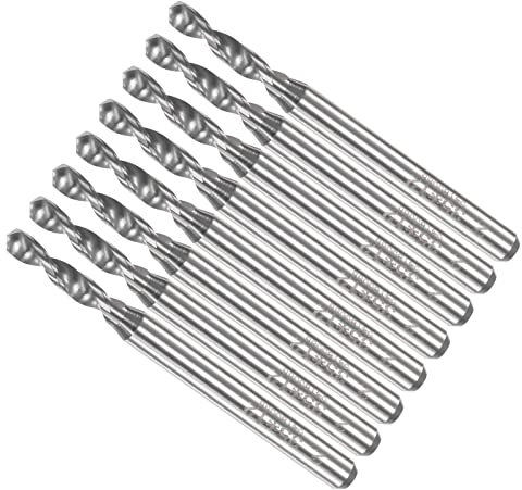 CoCud PCB Drill Bits, 2.35mm Diameter 1/8 Shank, Solid Tungsten Carbide Precision Drilling - (Applications: for Print Circuit Board CNC Engraving), 8-Pieces