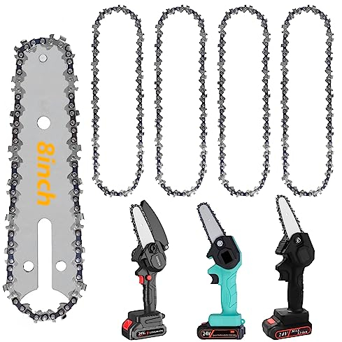 4pz x Catene motosega 3/8 1,3 mm 48 maglie guida, catena 8 pollici per mini motosega, catena 8 pollici, catena per motosega, catena mini motosega 8 pollici, catene per tagliare, catena di ricambio