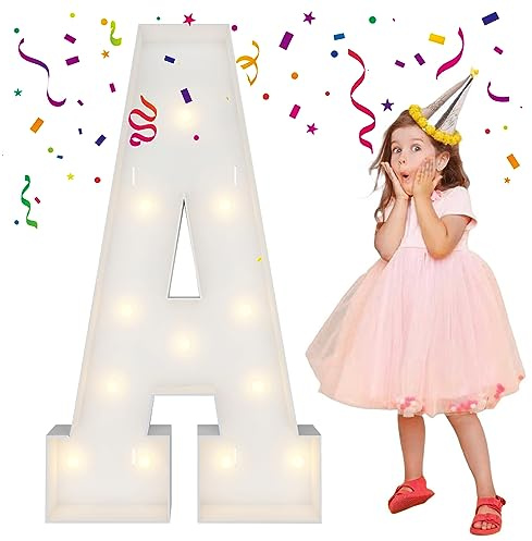 4FT Marquee Light Up Letters, Large Marquee Letters, Big Letters For Engagement Wedding 2026 Graduation Grad Decorations Birthday Party Backdrop Decor, Balloon Arch Kit Letter A