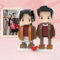 Figurines en Brique Personnalisées Version Mignonne Corps Complet 2 Personnes Cœur Petites Particules Photo Blocs de Construction Ensemble Cadeaux Personnalisés pour Noël, la Saint-Valentin