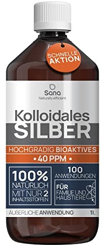 Kolloidales Silber 40 PPM 500 ml | Premium Silberwasser Stärker als 25ppm | Für Mensch, Hund & Katze | Carbon Neutral | 100% natürlich mit 2 Zutaten