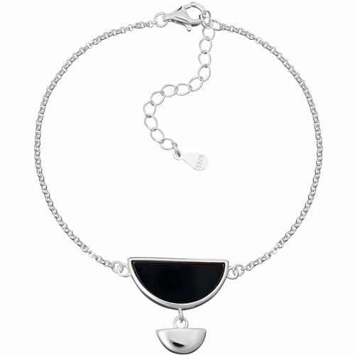 miyou - Damen-Armband aus 925 Sterling Silber mit Schmuckstein – Edles Silberarmband für Frauen & Mädchen – Verstellbar 17-21 cm – Echtes Silber rhodiniert