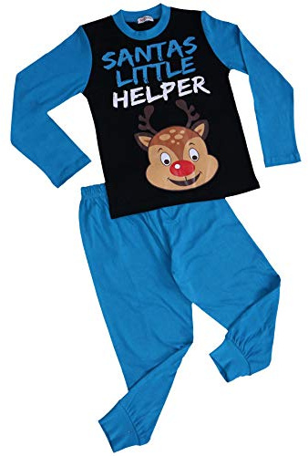 A2Z 4 Kids Girls Boys PJ's YA Filthy Printed Christmas Pyjamas - PJS Rudolph_Blue 13.1