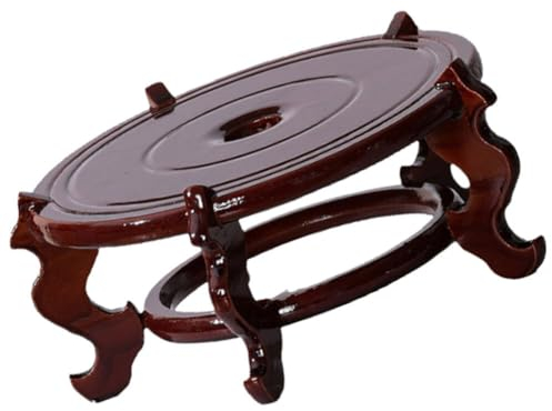 Luxshiny Oriental Furniture Wooden Display Stand Base Pedestal Vase Table Lamp Teapot Base Chinese Plant Flower Pot Holder for Buddha Statue Jewelry Figurine Riser Platform A