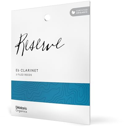 D'Addario Organic Reserve Eb Clarinet Reeds - Reeds for Clarinet - Individually Sealed - 3.0 Strength, 3 Pack