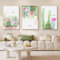 Uixxducc 3 Stück Poster Set, Moderne Wandbilder Kaktus mit Blüten Aquarell Natur Topfpflanze, Poster & Kunstdrucke, Wanddekoration Wohnzimmer & Schlafzimmer, Ohne Bilderrahmen (ABC,40x50cm)