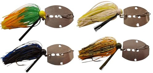 Chatterbait von Twin-Turner® (4 mal - 24 gr. - Oberfläche blank- Jig-Kopf)