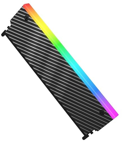 LYEAA Dissipateur thermique RAM ARGB 5 V 3 broches Refroidisseur Aura Sync Mémoire Dissipateur thermique en alliage d'aluminium avec coussinet thermique en silicone pour mémoire PC de bureau