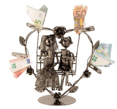 Metall Figur Hochzeit Paar Schaukel Geldgeschenk Metallfigur Hochzeitspaar mit Vier Klammern