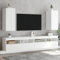 Homgoday TV-Möbel zur Wandmontage mit LED-Lichtern, 2 Stück, weiß, 30,5 x 35 x 70 cm, TV-Schrank für Wohnzimmer, TV-Ständer