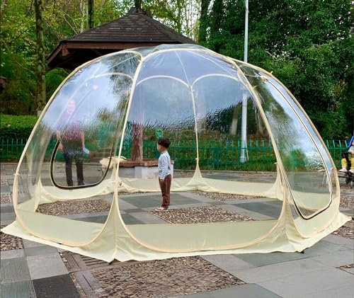 Garten Transparentes Bubble Zelt, Faltpavillon Wasserdicht Stabil, Partyzelt Camping Tent Bietet Platz für 2-5 Personen, Familienzelt/Kuppelzelt für Hinterhof, Camping, Party(L:3m H:2.2m)