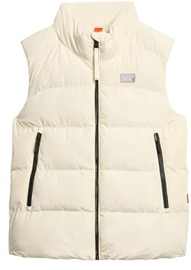 Superdry Damen Sports Steppweste Wollweiß 40