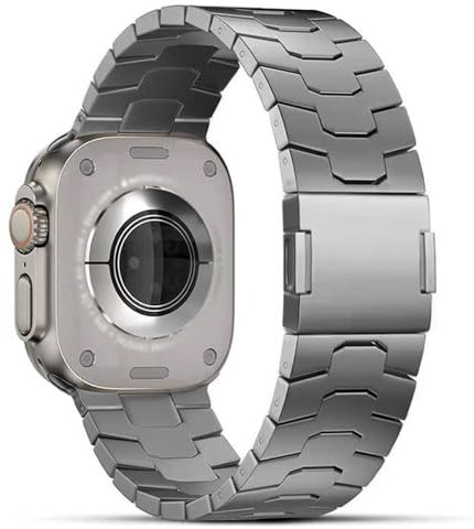 synsing Correa Magnética de Titanio Ultra 2 49mm Compatible con Apple Watch Ultra 45mm 44mm 42mm 41mm 40mm 38mm, Correa de Metal Titanium iWatch - Color de titanio a juego,Gris38