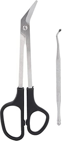 KooingTech Long Handled Toe Nail Clippers, 7.1in Nail Scissors with Nail Picker, Toe Nail Scissors Cuticle Ingrown Toenail Scissors Podiatry Tools for Elderly Back Uncomfortable People