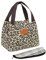 1 Bolsa De Almuerzo Con Estampado De Leopardo Y 1 Bolsa De Cubiertos, Bolsa De Mano Portátil, Bolsa De Almuerzo Para Mujer, Bolsa De Almuerzo De Moda